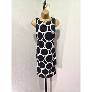 Signature Black White Bodycon Sheath Pencil Dress 8 Office Career Sophisticated